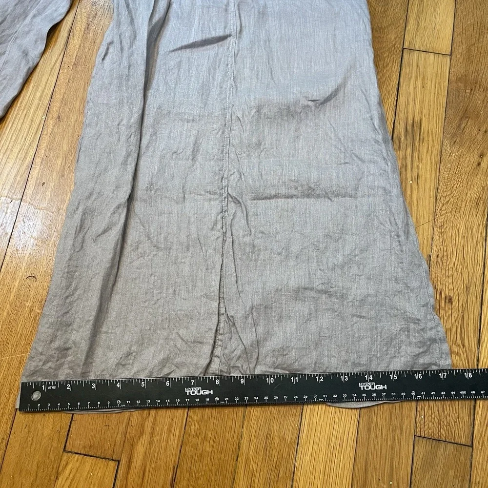Match Point USA Small Linen Wide Leg Pants Lagenlook Elastic Waist Oversized EUC